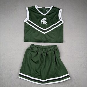 Michigan State Spartans Cheer Set Girls Medium Green NCAA Football Little King